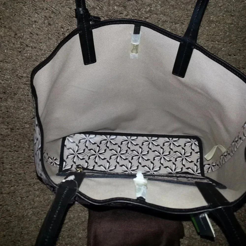 KATE SPADE-NEW YORK-Bloome Pinwheel Court-Tanner Tote-Crisp Linen-NWT - Picture 3 of 8